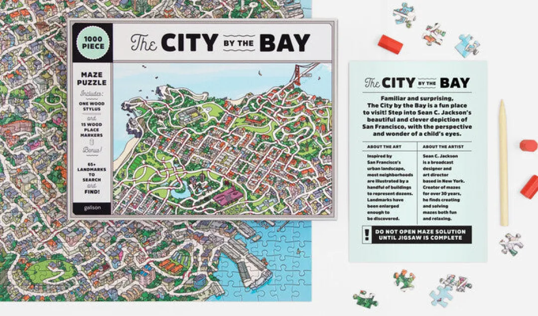 Galison The City By the Bay 1000 Piece Maze Puzzle