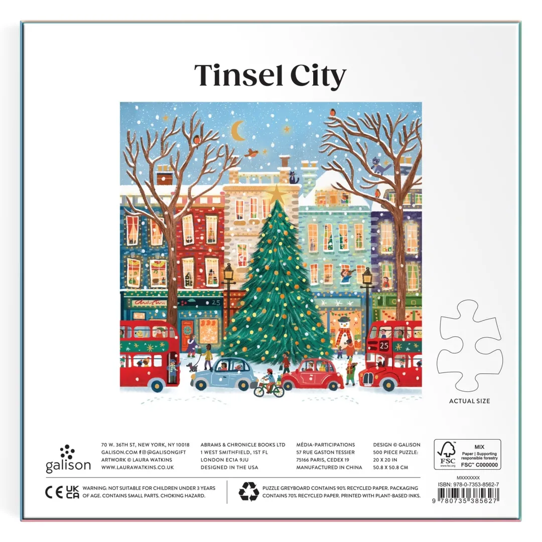 Galison Tinsel City 500 Piece Foil Puzzle