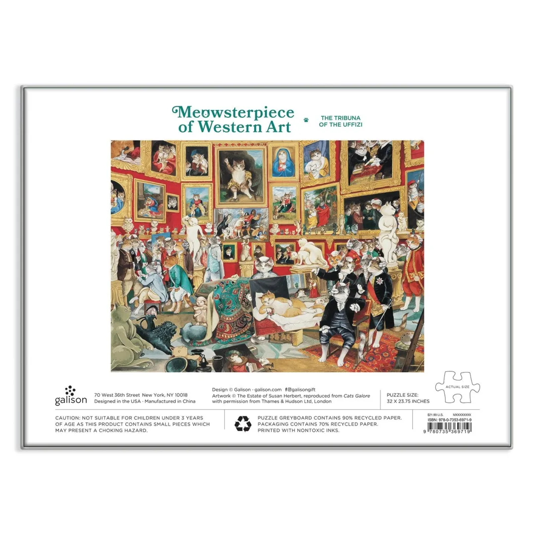 Galison Tribuna of the Uffizi Meowsterpiece of Western Art 1500 Piece Jigsaw Puzzle