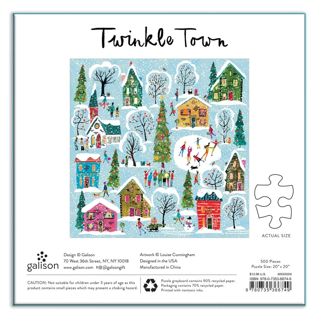 Galison Twinkle Town 500 Piece Jigsaw Puzzle