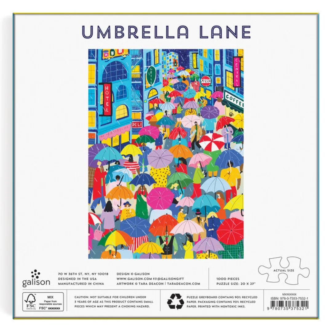 Galison Umbrella Lane 1000 Piece Puzzle