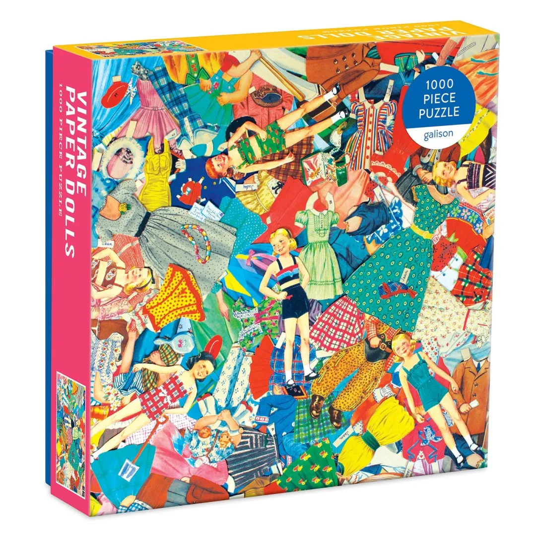 Galison Vintage Paper Dolls 1000 Piece Jigsaw Puzzle in Square Box