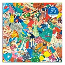 Galison Vintage Paper Dolls 1000 Piece Jigsaw Puzzle in Square Box