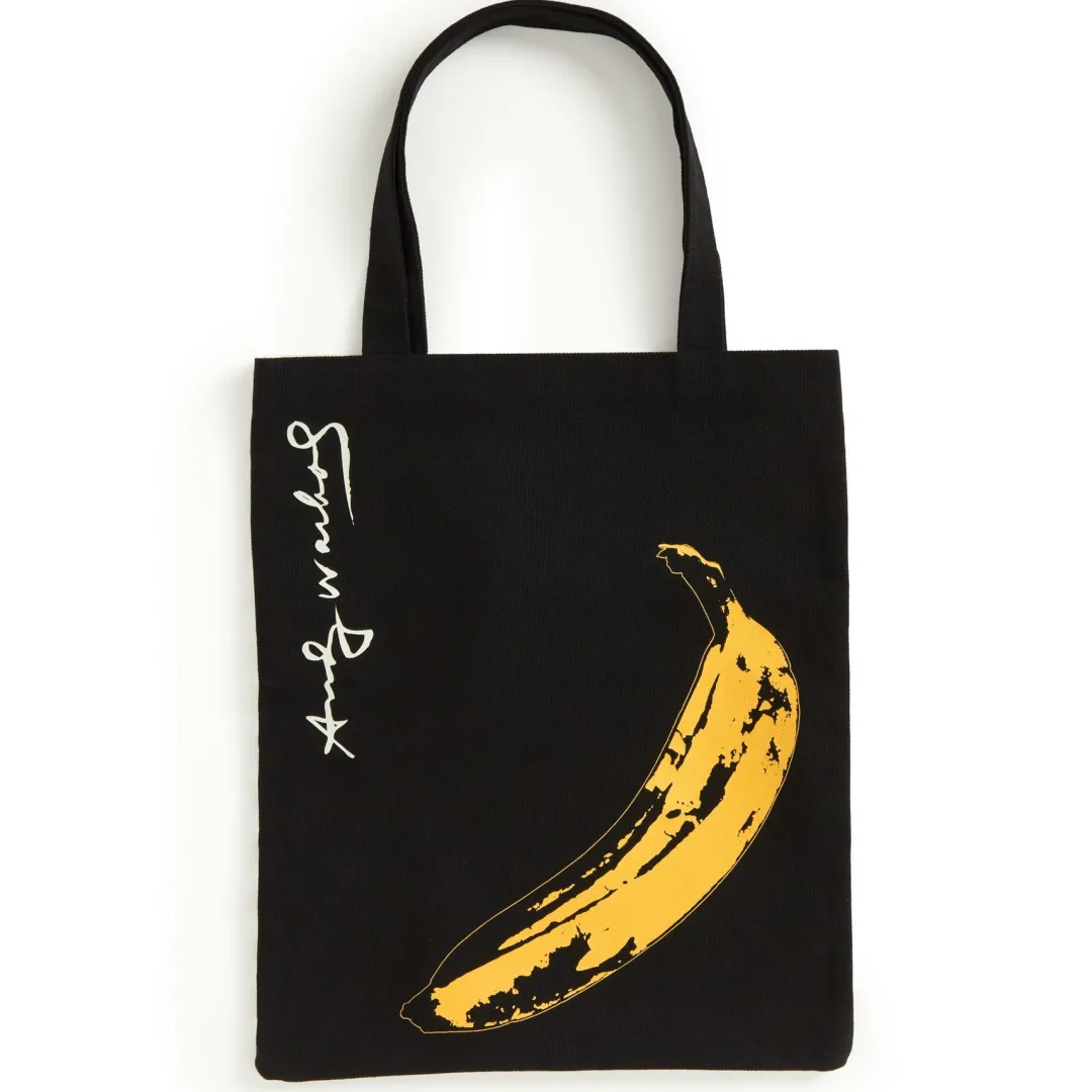 Galison Warhol Banana Canvas Tote Bag - Black