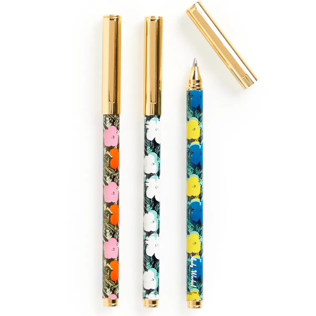 Galison Warhol Flowers Everyday Pen Set