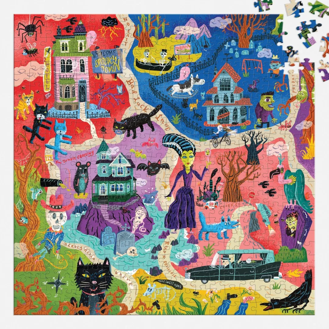 Galison Welcome to Spooky Town 500 Piece Puzzle