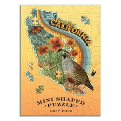 Galison Wendy Gold California 100 Piece Mini Shaped Jigsaw Puzzle