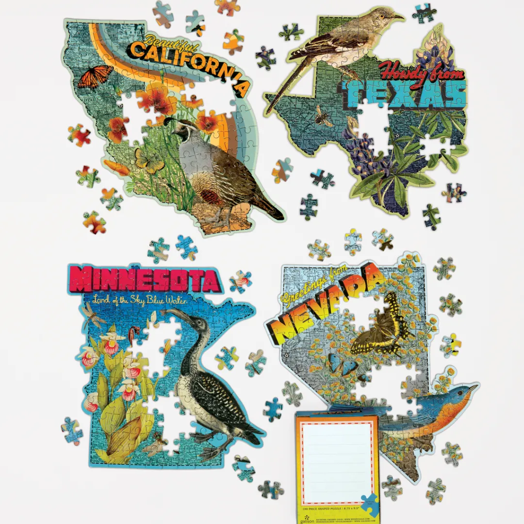 Galison Wendy Gold California 100 Piece Mini Shaped Jigsaw Puzzle