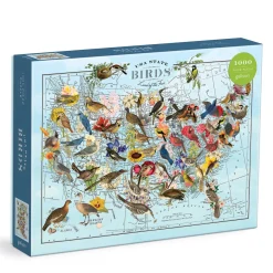 Galison Wendy Gold State Birds 1000 Piece Puzzle