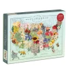 Galison Wendy Gold USA State Flowers 1000 Piece Jigsaw Puzzle