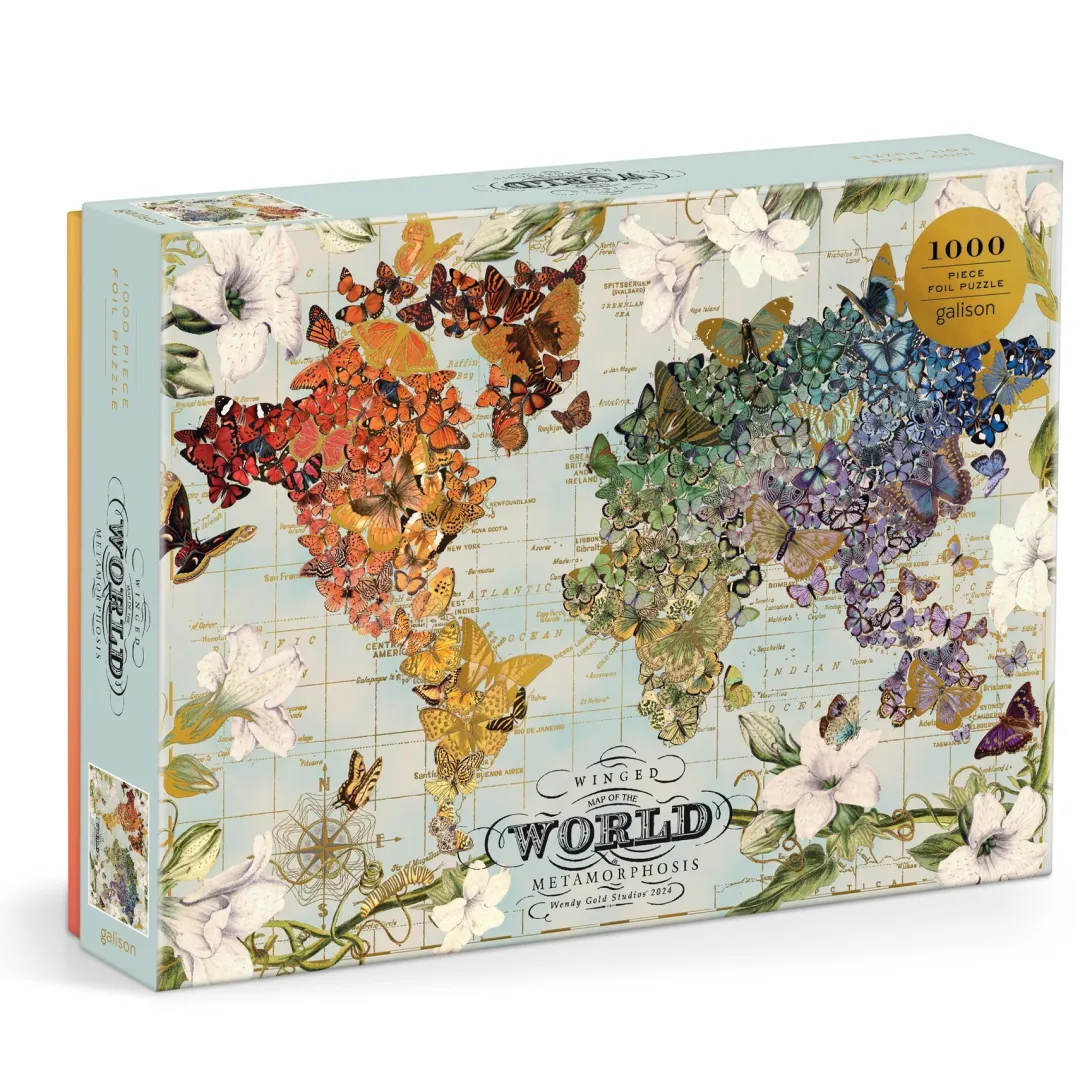 Galison Wendy Gold Winged Metamorphosis 1000 Piece Foil Puzzle