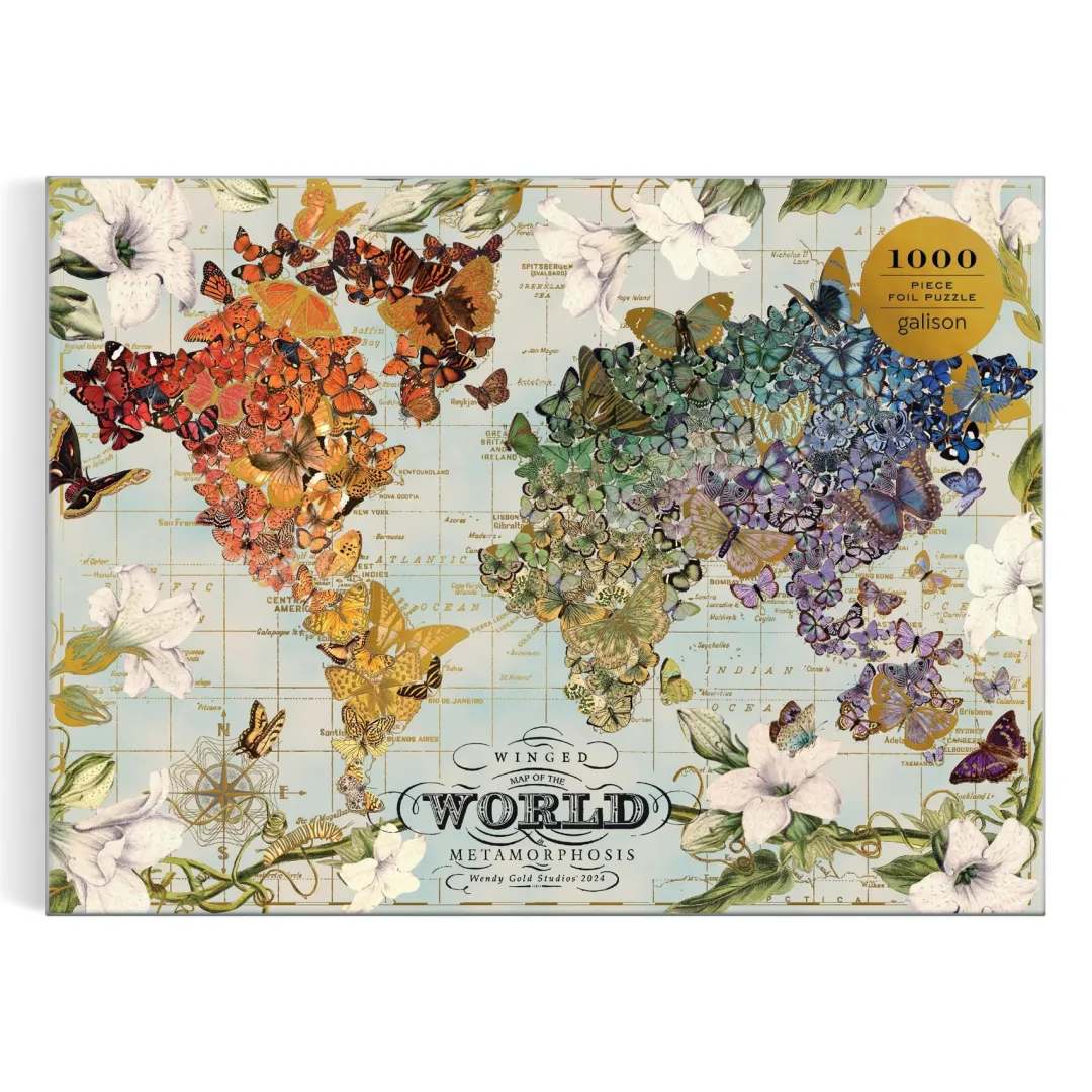 Galison Wendy Gold Winged Metamorphosis 1000 Piece Foil Puzzle