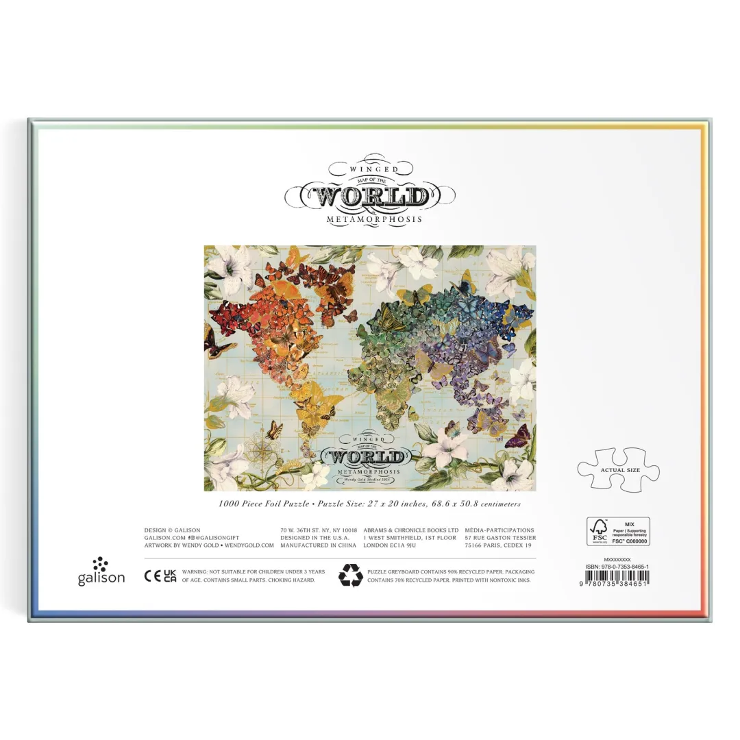 Galison Wendy Gold Winged Metamorphosis 1000 Piece Foil Puzzle