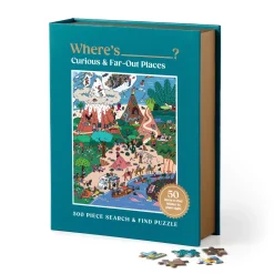 Galison Where's ________? Curious and Far Out Places 500 Piece Search and Find Puzzle