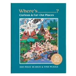 Galison Where's ________? Curious and Far Out Places 500 Piece Search and Find Puzzle