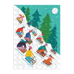 Galison Winter Sledding 130pc Puzzle Ornament