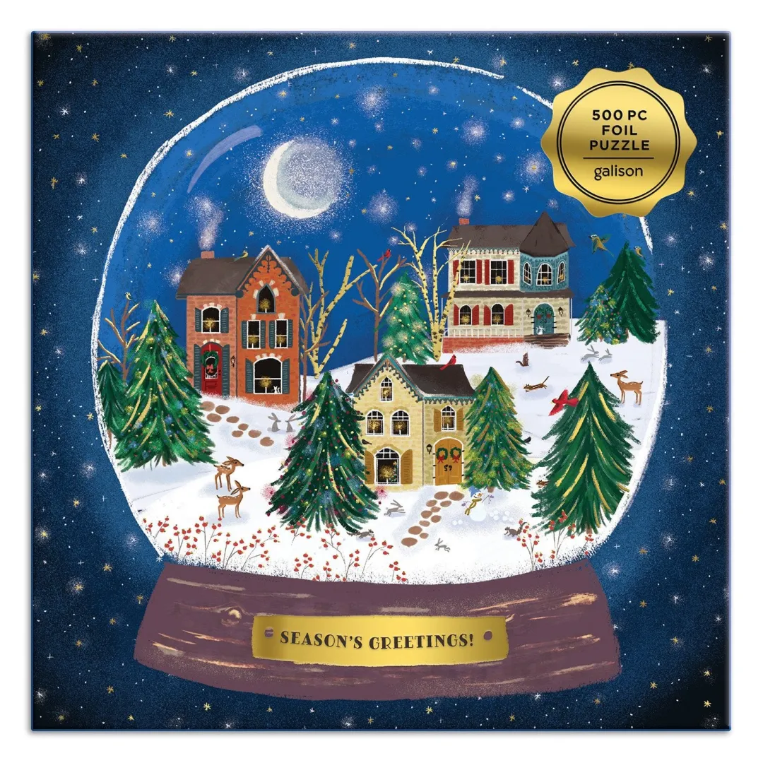 Galison Winter Snow Globe 500 Piece Foil Jigsaw Puzzle