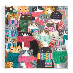 Galison Wintry Cats 500 Piece Puzzle