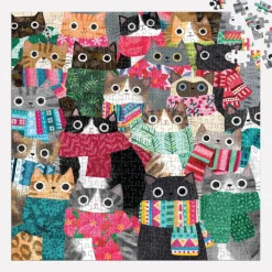 Galison Wintry Cats 500 Piece Puzzle