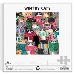 Galison Wintry Cats 500 Piece Puzzle
