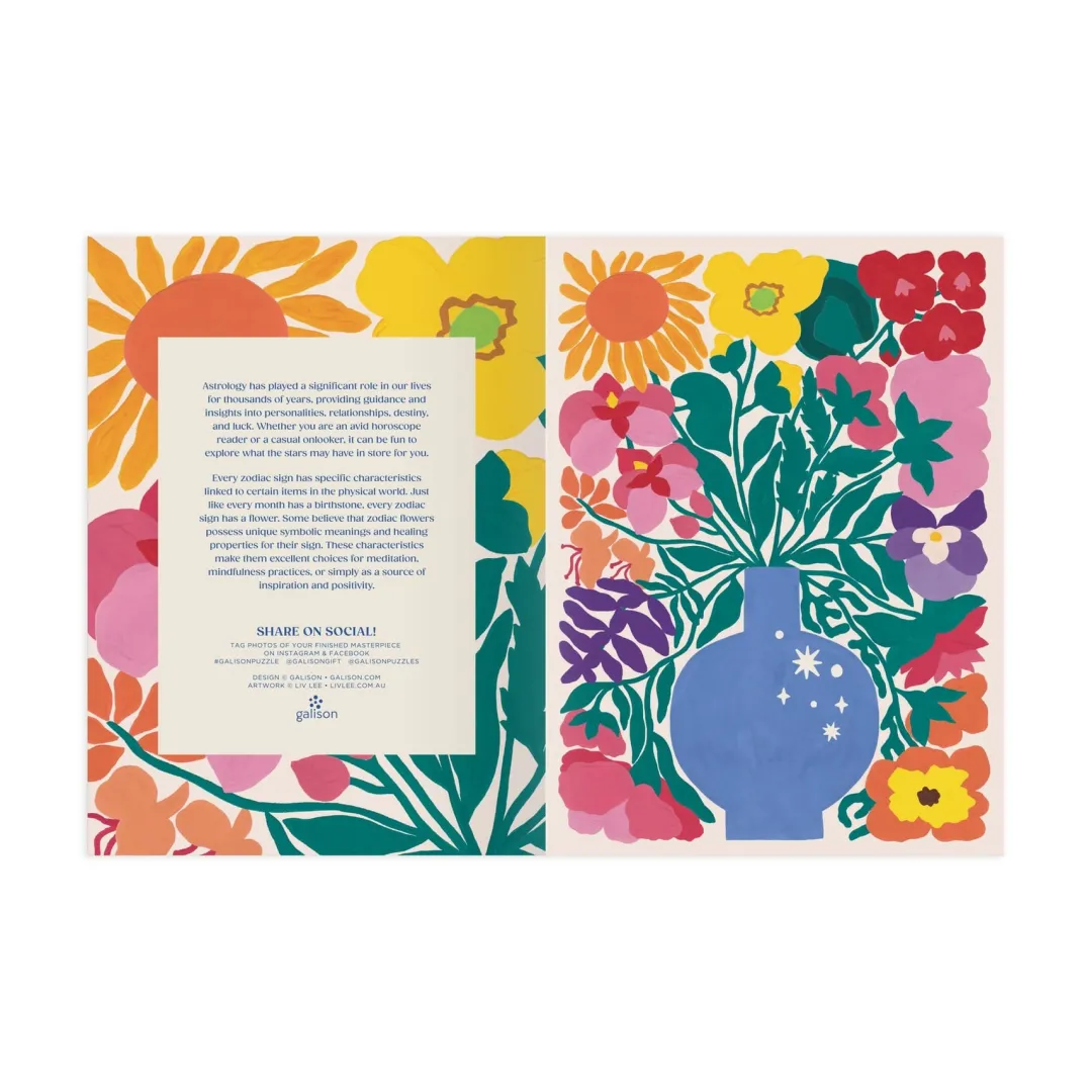 Galison Zodiac Flowers 1000 Piece Puzzle