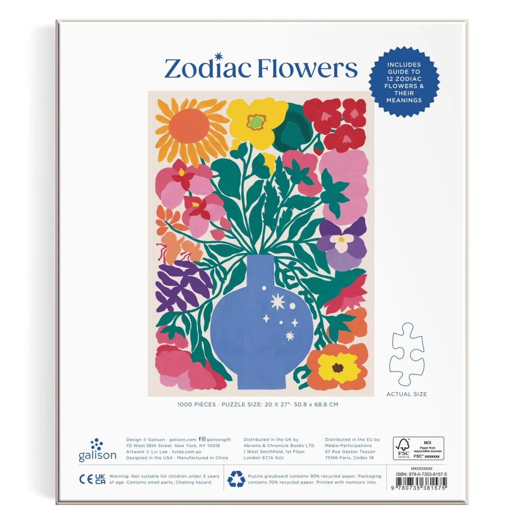 Galison Zodiac Flowers 1000 Piece Puzzle